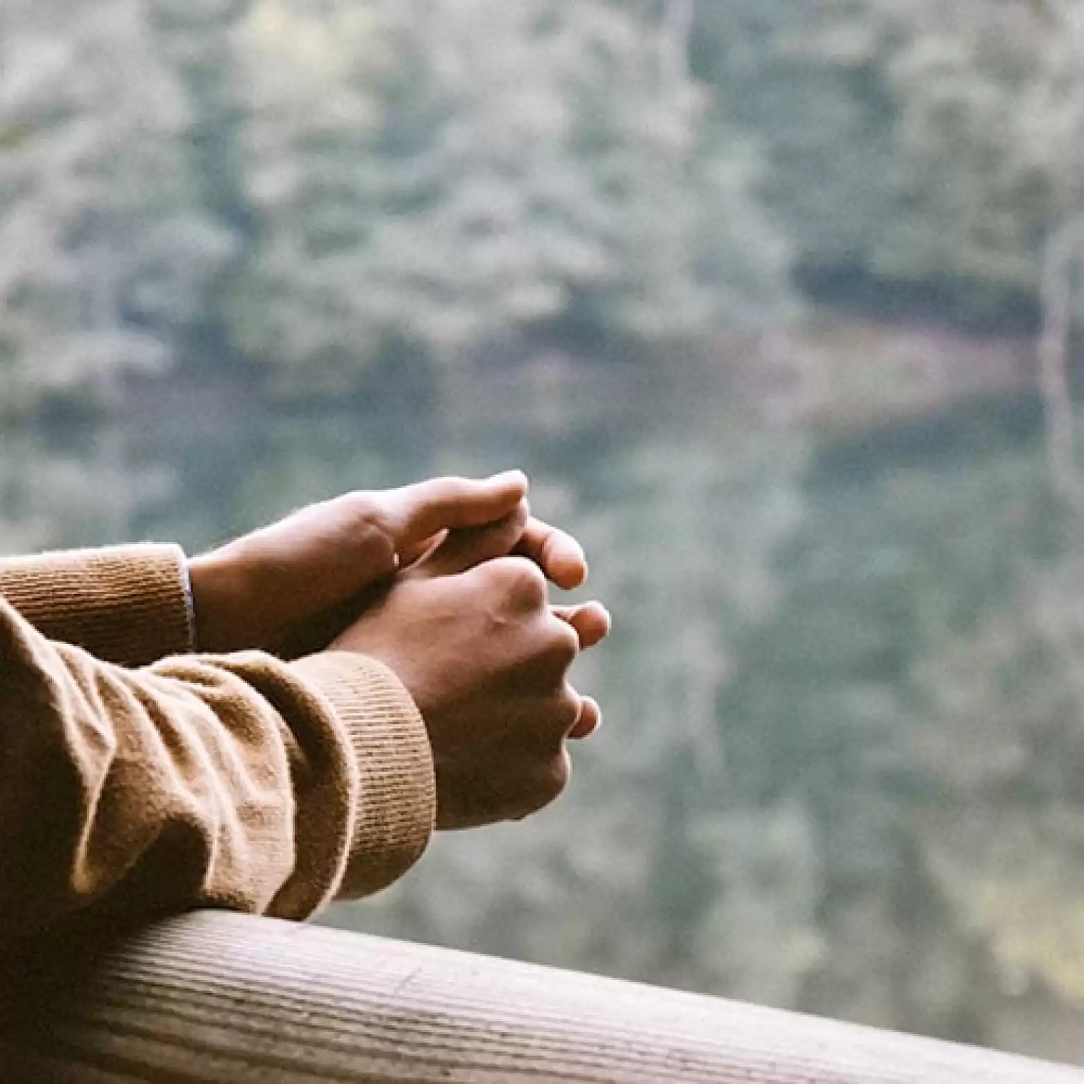 person managing stress with calm surroundings