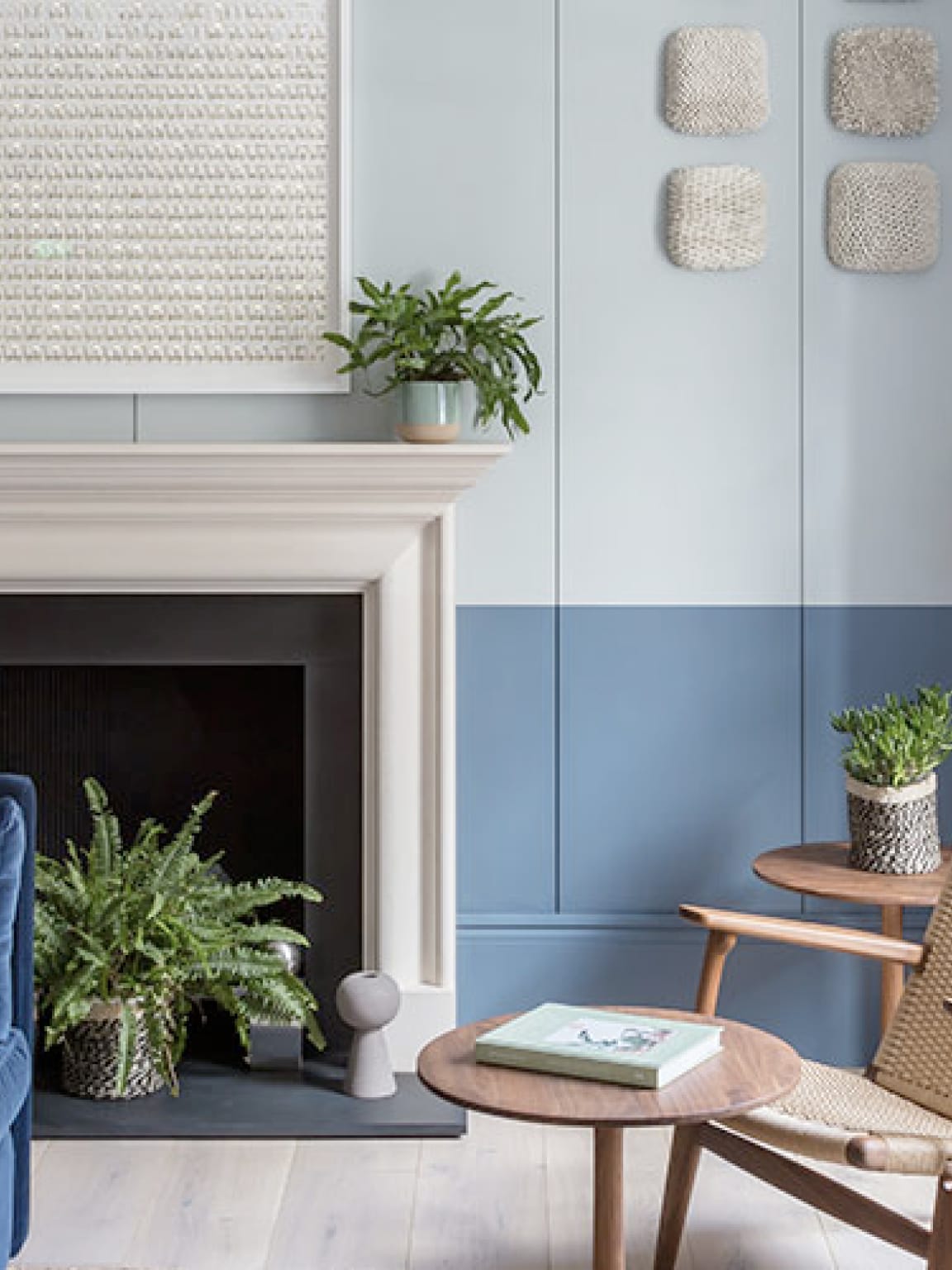 seating area and fireplace