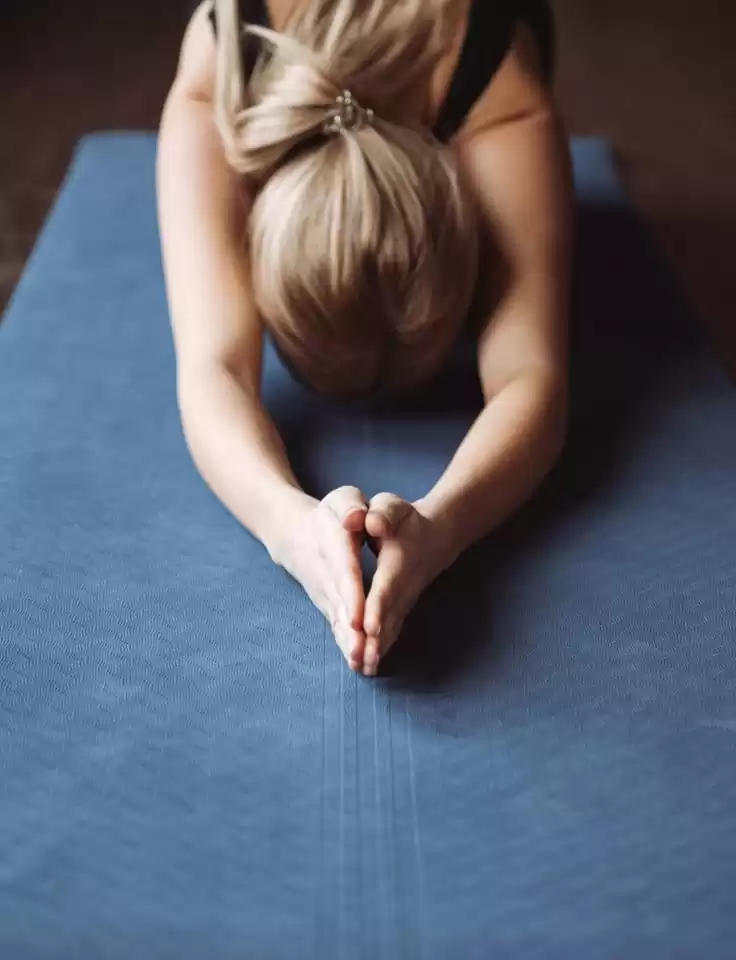 woman in yoga stretch