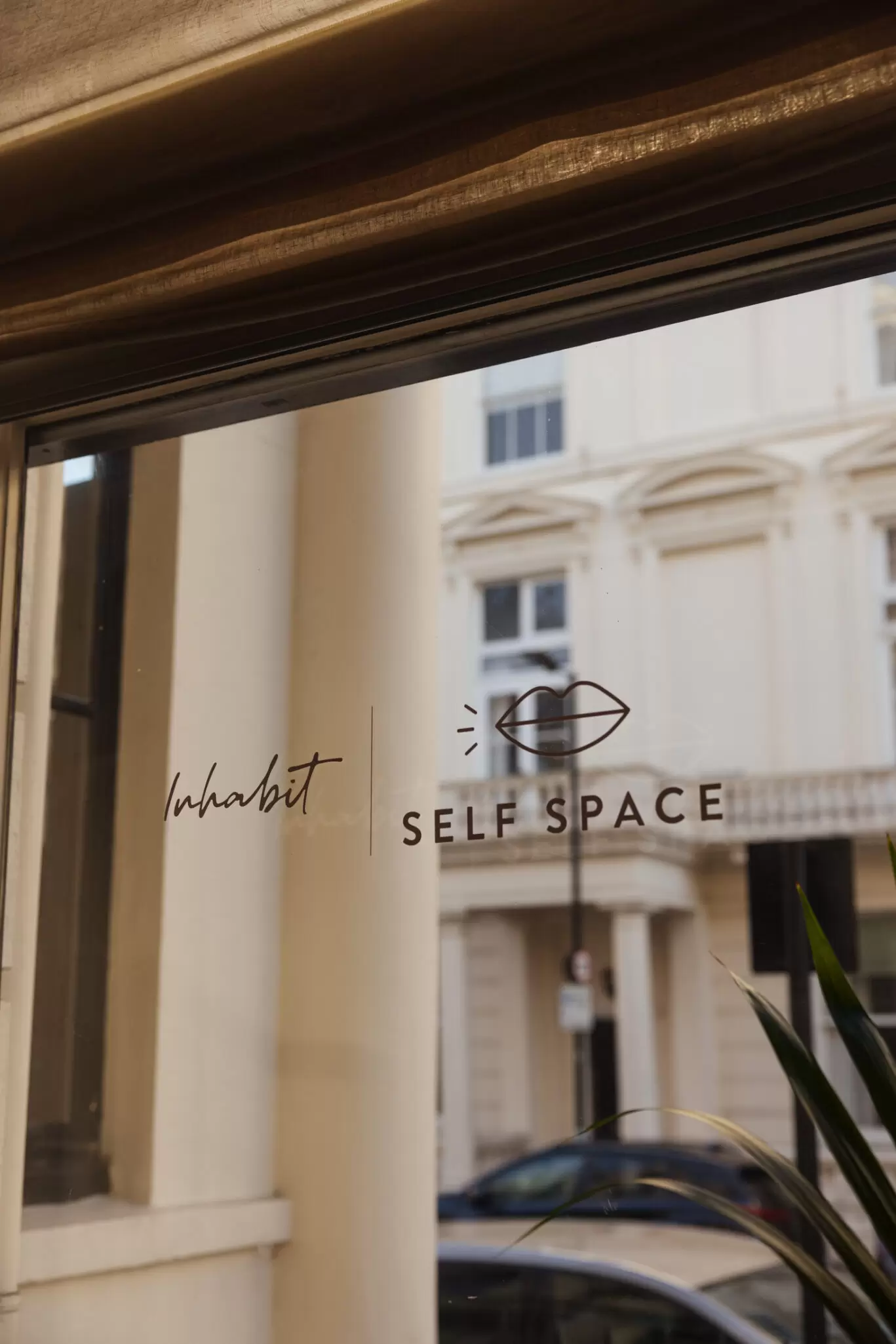 inhabit window with self space stickers